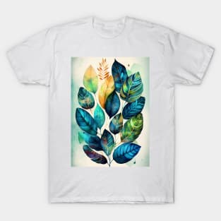 Watercolor leaves pattern T-Shirt